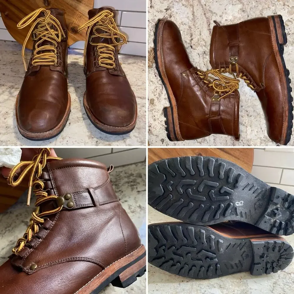 Rachel Comey $400 Mens Burnside Trench Boot Saddle Brown Leather EUC 8 EU41